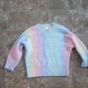 Absolutely Pastel Rainbow Crewneck  Sweater - Pink, Blue, Yellow, Cream Size XS